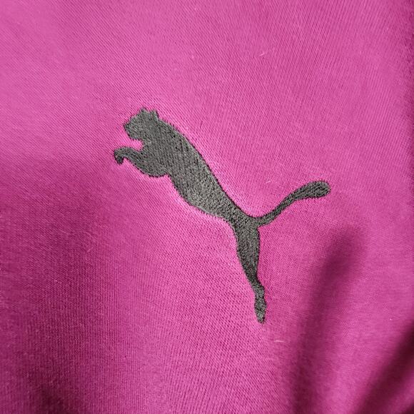 Puma Magenta Cowl Neck Hoodie Fleece Pullover Soft Cotton Blend Women’s XL - Picture 3 of 7